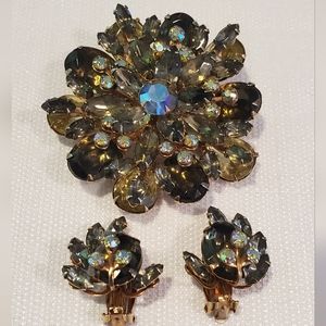VTG BROOCH &EARRING SET Weiss?